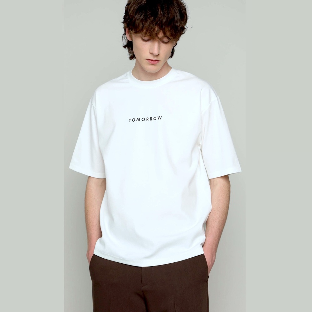 Oak + Fort TOMORROW Heavyweight Crewneck Graphic T-Shirt Mens L Short Sleeve Tee